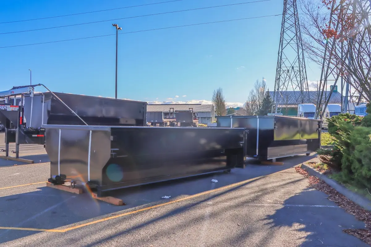 Roll-off dumpster ready for waste disposal at job site for Construction Dumpster Rental in Emmett